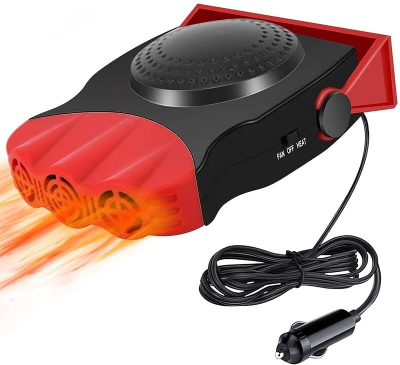 Ulisem Chauffage pour voiture, dégivreur à chauffage rapide 12 V, ventilateur 2 en 1 à chauffage ou refroidissement rapi...