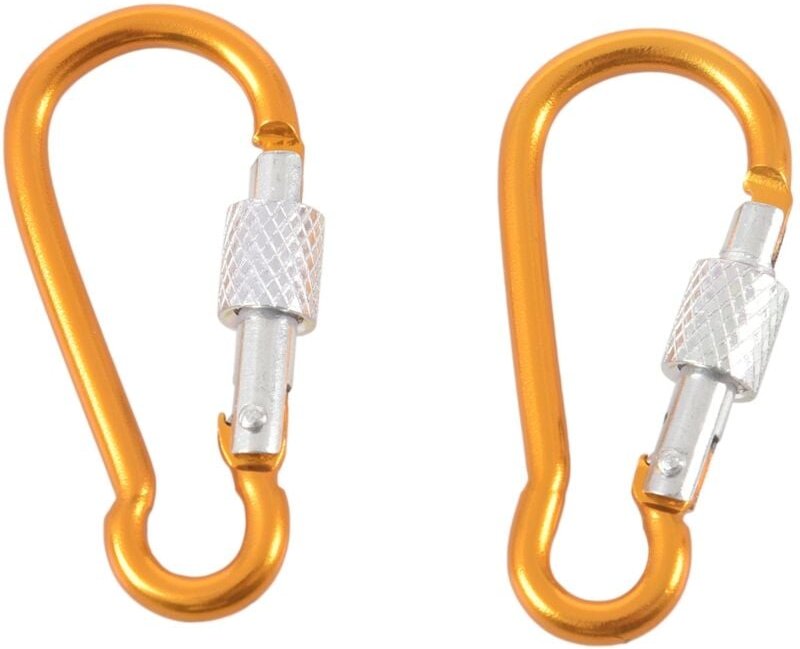 Aluminum Stellschraube Karabiner-klammer Haken 5cm 2-TEILIG Goldfarben