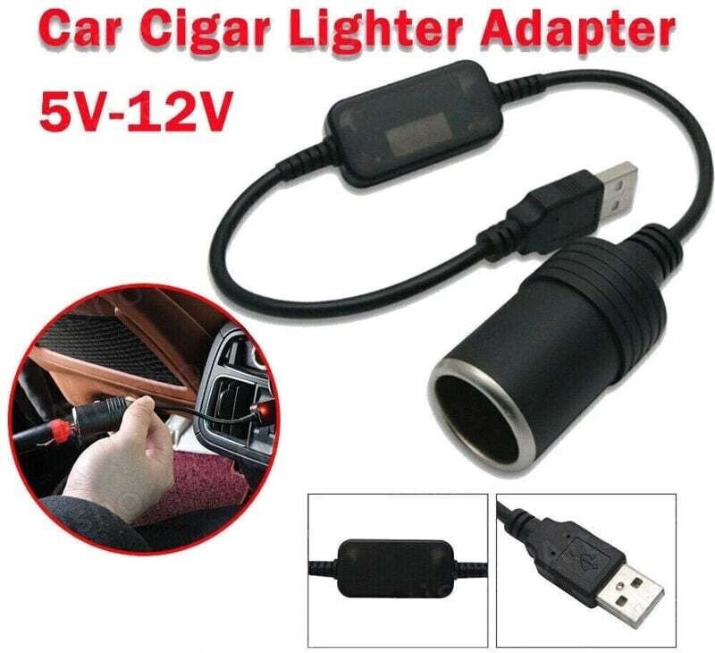 SNQ - 5-V-USB-C-Stecker auf 12-V-Auto-Zigarettenanzünder-Buchse, Netzteil-Konverter, USB-auf-12-V-Gleichstromadapter für...