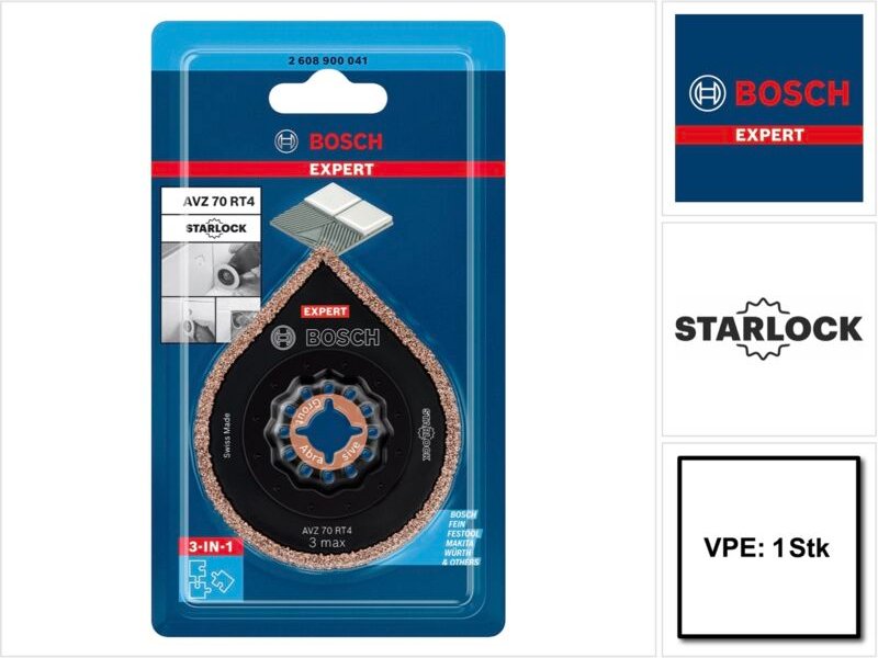 Expert 3 Max avz 70 RT4 Mörtelentferner Starlock 87 x 70 mm 1 Stk. ( 2608900041 ) für Mörtel Carbide - Nachfolger von 26...