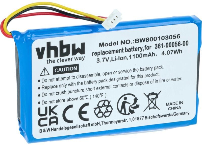 Vhbw - Akku kompatibel mit Garmin Camper 660 lmt-d gps Navigation Navi (1100mAh, 3,7V, Li-Ion)