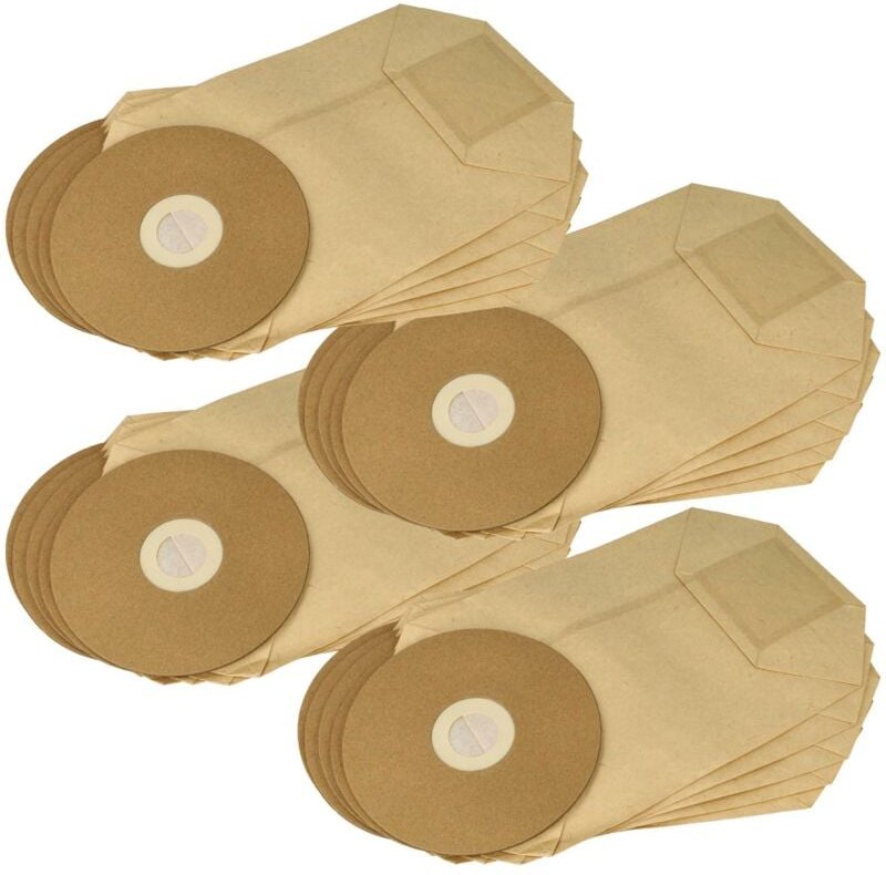 20x Staubbeutel kompatibel mit Cleancraft FlexCAT 104 Staubsauger - Papier / Pappe, 22cm x 19cm braun - Vhbw