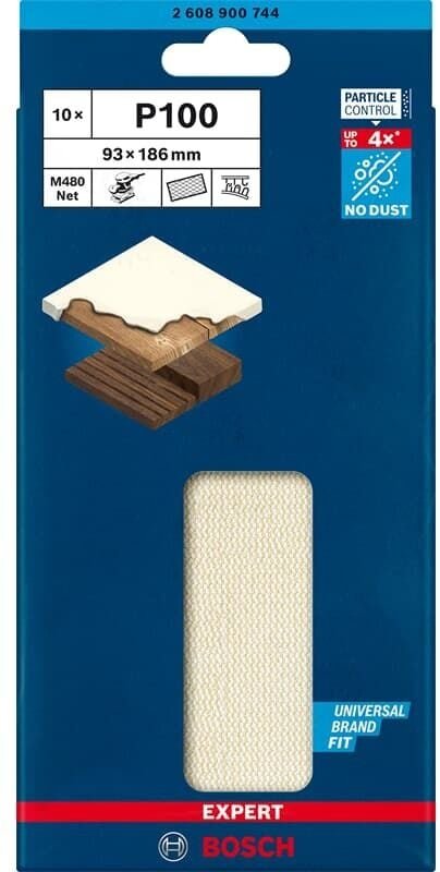 Accessories expert M480 2608900744 Schleifnetz für Schwingschleifer ungelocht Körnung (num) 10 - Bosch