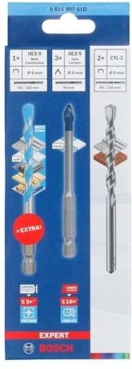 Thumbnail - Professional Set gemischt of 5 expert HEX-9 HardCeramic & 1x expert HEX-9 MultiConstruction Bohrer (für Keramik, MultiCo...