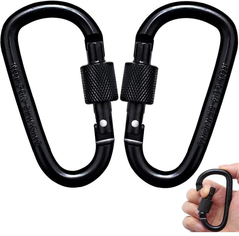 taktische Karabiner aus Aluminiumlegierung mit Schraubverschluss, zum Angeln, Campen, Wandern, Skifahren, Radfahren usw....