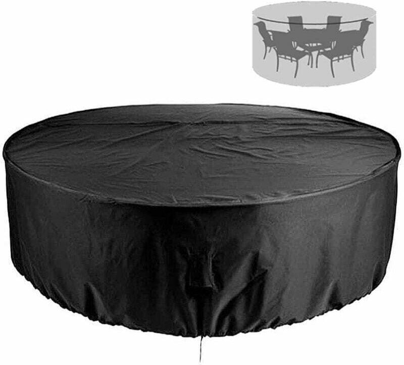 Runde Gartentischabdeckung, Schutzhülle für runde Gartentische, wasser- und winddicht, aus 210D Oxford-Gewebe, passend f...