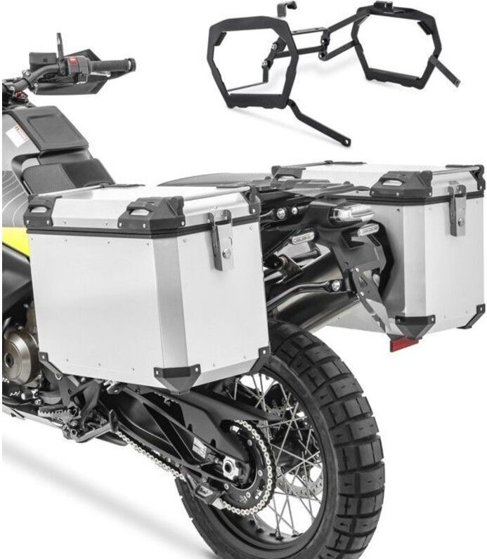Set Aluminium-Seitenkoffer für Suzuki V-Strom 1050 / XT 20-25 QP48 silber
