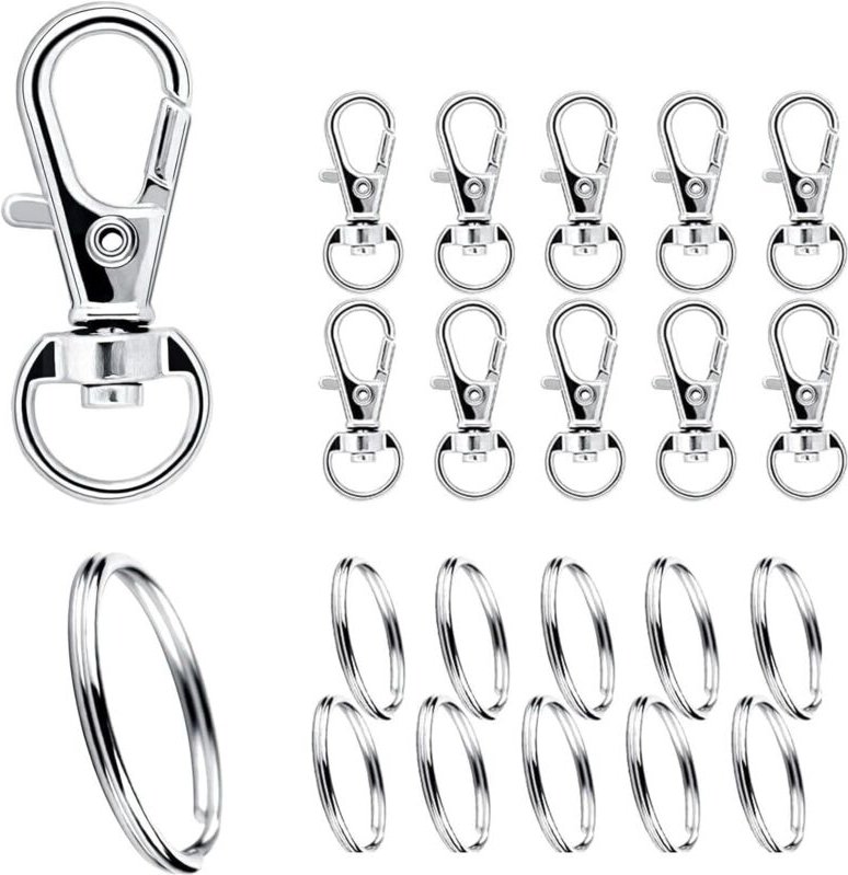 iguTrail 10 Stück Schlüsselanhänger Karabiner, Karabinerhaken Klein mit Drehgelenk Schlüsselkarabiner Key Ring Metall fü...