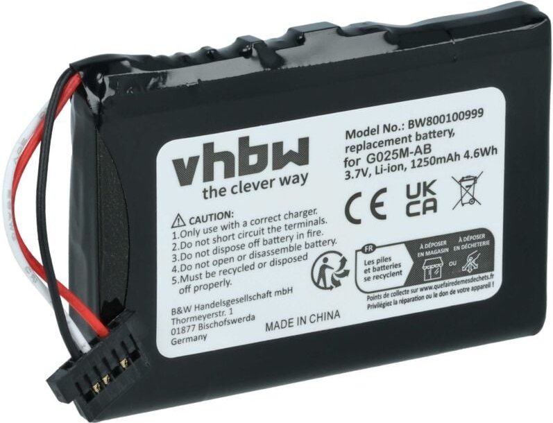 Vhbw - Akku kompatibel mit Becker Active 50, 43 Talk, 43 Traffic, 43 Transit gps Navigation Navi (1200 mAh, 3,7 v, Li-Io...