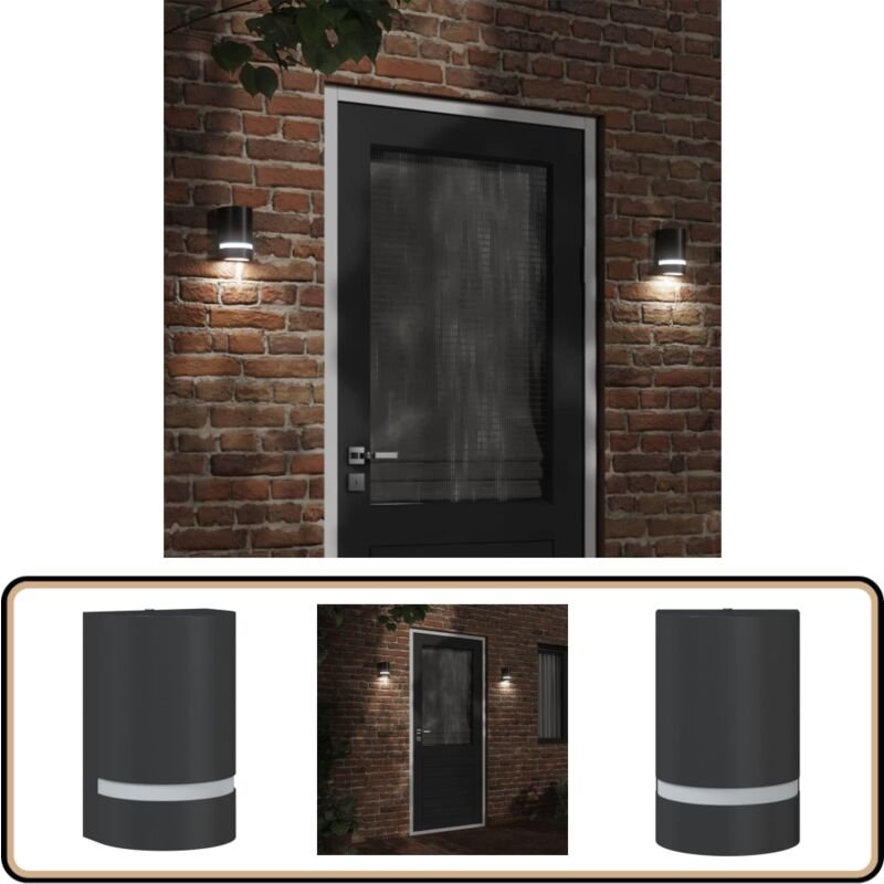 Außenwandleuchte Schwarz Aluminiumdruckguss - Outdoor Wandleuchte - Gartenleuchte - led Wandleuchte - Edelstahl Wandleuc...