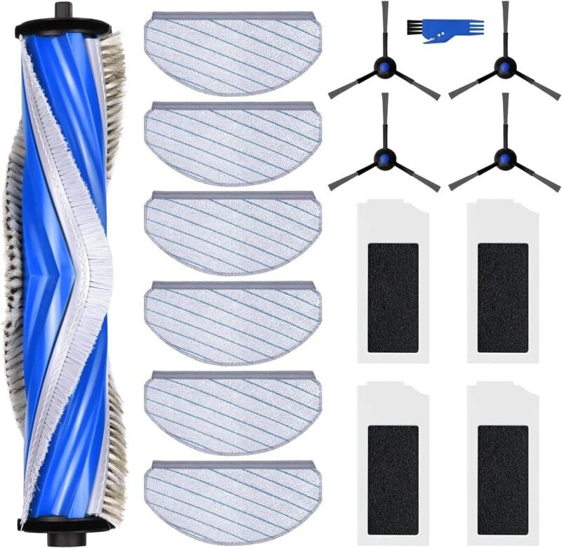 Zubehörset für Ecovacs Deebot N20 Plus, 6 Bürsten, 1 Hauptbürste, 4 Seitenbürsten, 4 Filter, Ersatzteile für Saugroboter