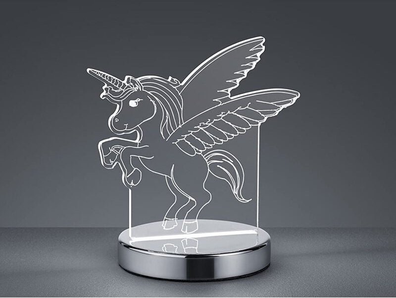 LED Tischleuchte KARO Einhorn 3D Optik, Lichtfarbe einstellbar, Höhe 17cm