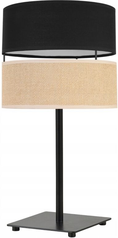 Tischlampe Jute Lampenschirm 20 cm schwarz