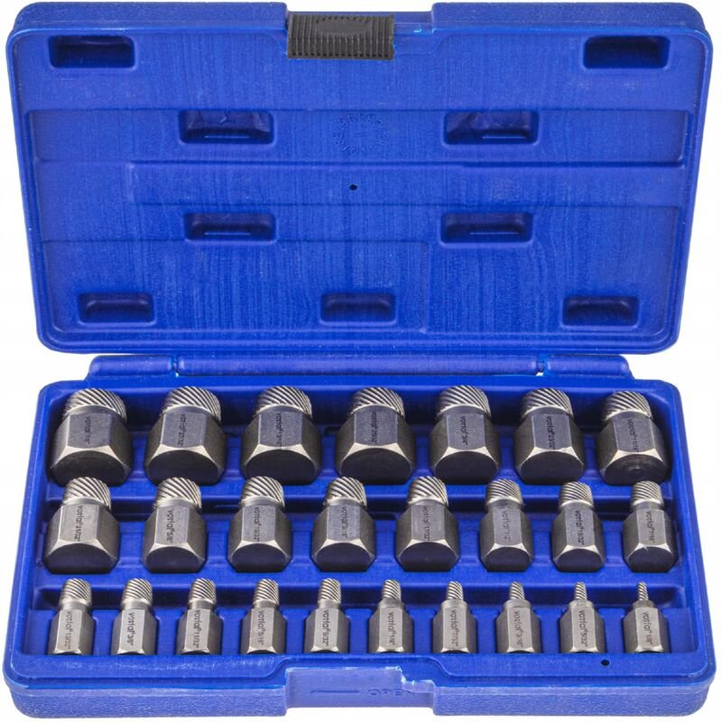 Schraubenextraktor-Set für zerbrochene, abgerissene, beschädigte Schrauben 3-23 mm HRC 25 25-teilig