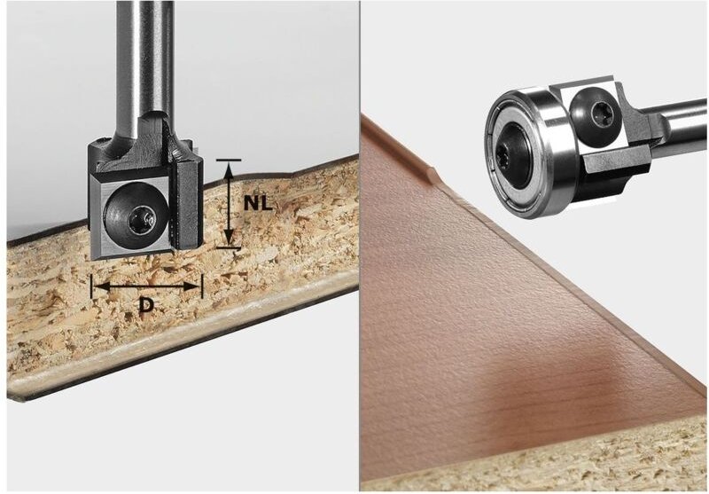 Bündigfräser-Wendeplatten S8 hw D19 12x12 kl ofk – 499806 - Festool