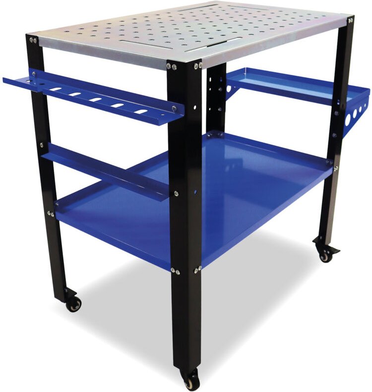 Bituxx mobiler Schweißtisch Schweisstisch Schweißertisch Werkstatttisch Schweißen Arbeitstisch Schweißarbeitsplatz Lochp...