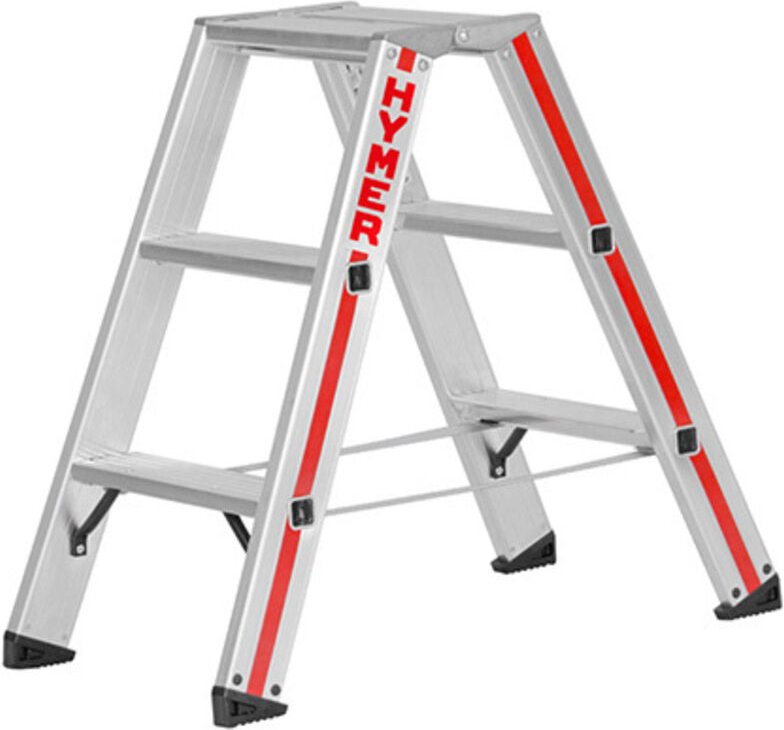 Hymer Stufenstehleiter mit Alu-Druckguss Gelenk 2x5 Stufen