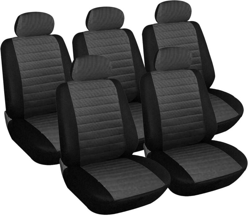 5er Set Sitzbezug Einzelbezug für van Grau-Schwarz - Woltu