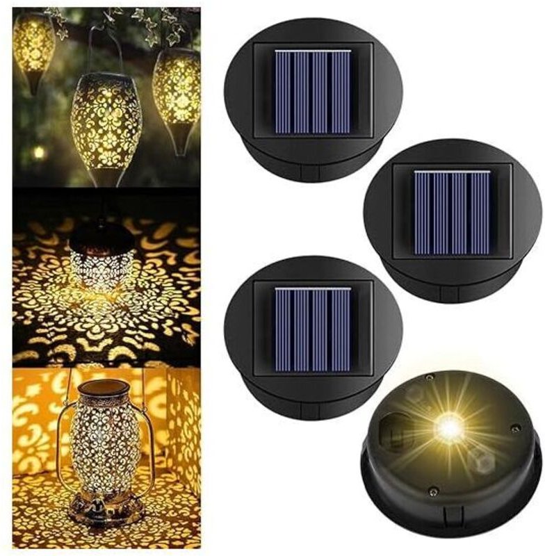 4er-Pack Solarleuchten für den Außenbereich, Ersatz für Solarlaternen, 8 cm Ersatz-Solarabdeckung, Solarleuchten für Auß...