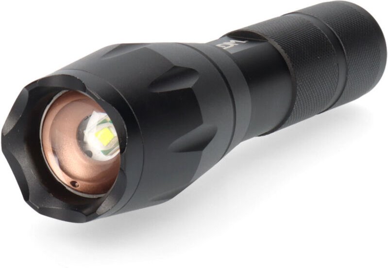 Zoom-Taschenlampe aus Aluminium, 3 Modi, Batterien enthalten EDM 36398