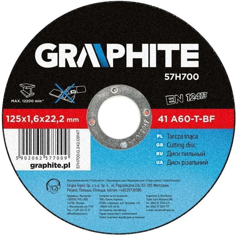 Graphite Metall Trennscheibe 115 x 1,0 x 22,2 mm