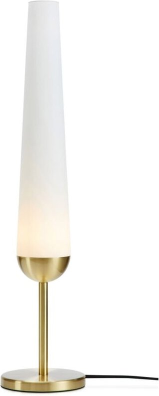 Bern Slim Tischlampe 1 Licht gebürstetes Messing, weiß - Markslojd