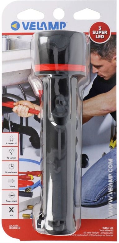 IRUB3LED Gummi-LED-Taschenlampe 3 d Gummi-Batterien - Velamp