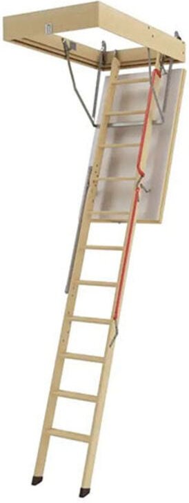 Dachbodentreppe aus Holz ohne Handlauf - Deckenöffnung 60 x 130cm - LWL60130-3