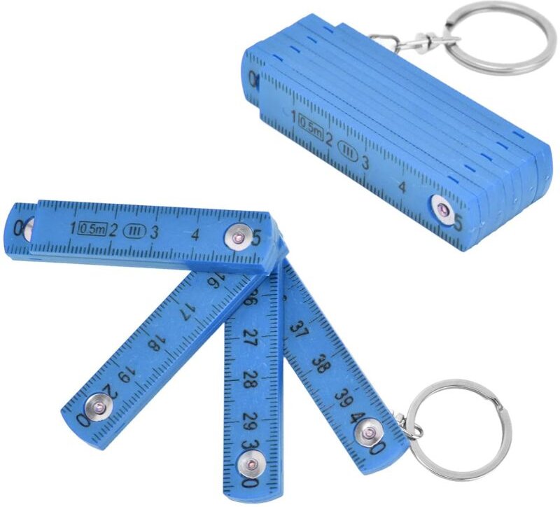 2 Stück Mini-Klapplineale – 0,5 m – faltbares Lineal zum Verlegen von Tischlerfliesen (blau)