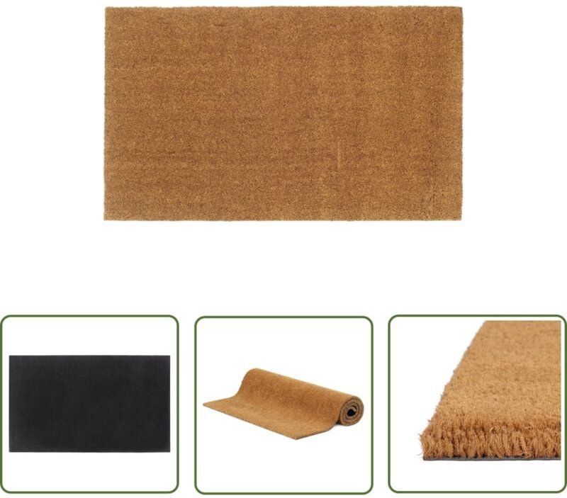 The Living Store Fußmatte Natur 90x150 cm Kokosfaser Getuftet - Kokosfußmatte - Türmatte - Eingangsmatte - Outdoor Matte...