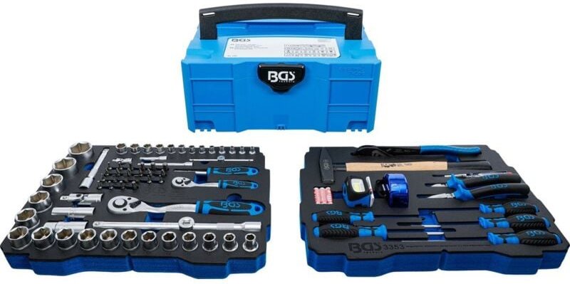 Steckschlüssel- und Hammer-, Zangen-, Schraubendreher-Satz 6,3 mm (1/4') / 12,5 mm (1/2') systainer® 77-tlg.