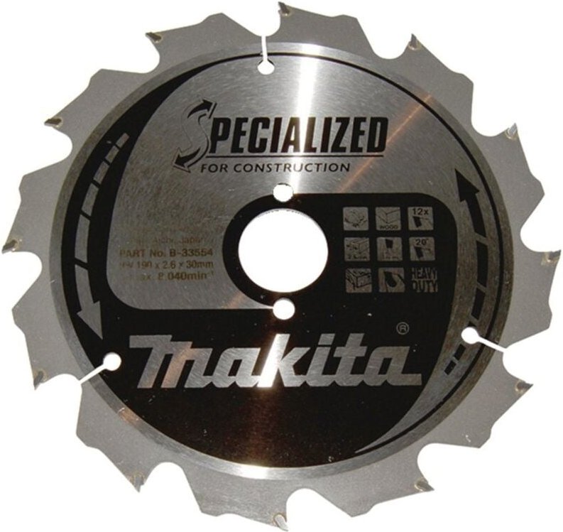 Sägeblatt specialized 190x30x12Z - Makita
