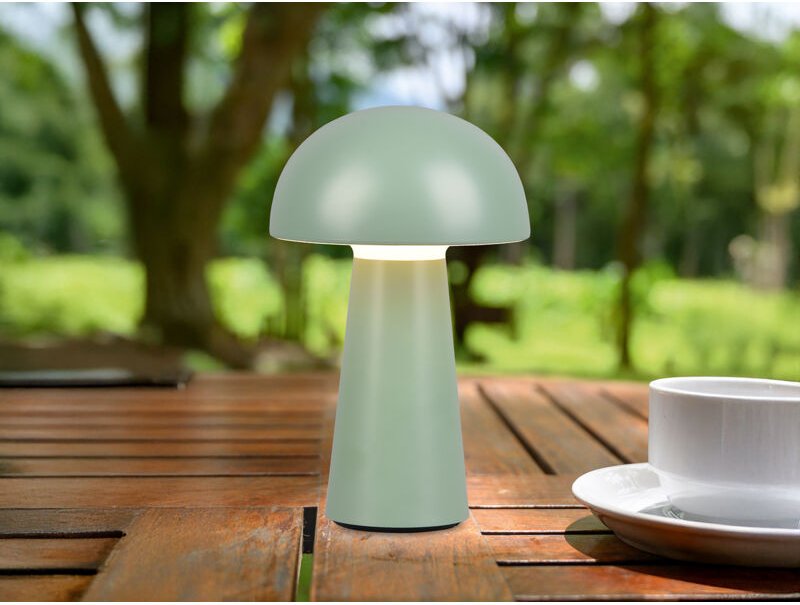 Reality Leuchten - Kleine Akku Tischleuchte lennon per usb aufladbar Grün, Höhe 21cm