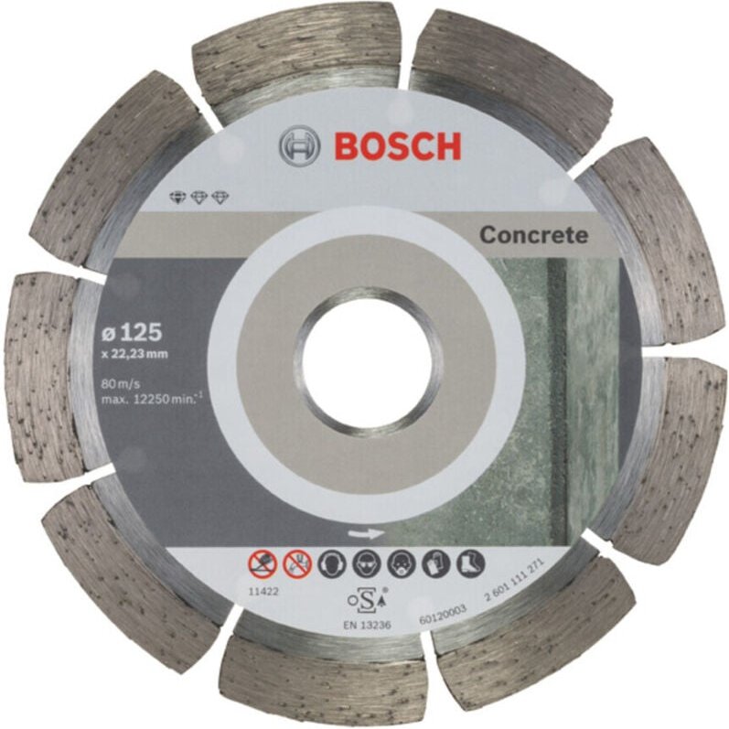 Bosch - Zubehör - Diamanttrennscheiben-Set für Beton 125x22,23 mm, 10-tlg. 2608603240