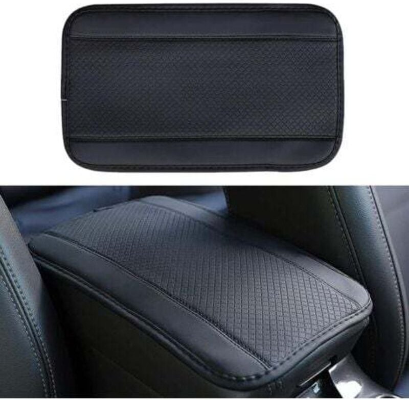 LaBlanc - Universelles Armlehnenpolster fürs Auto (Schwarz) 32 cm x 19 cm, rutschfestes Armlehnenpolster aus geprägter L...