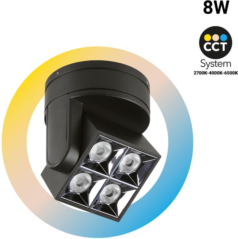 LED-Deckenleuchte quadratisch, schwenkbar 8W - CCT - UGR18 -