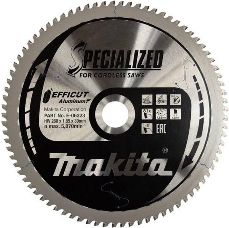 Thumbnail - Sägeblatt efficut 260x1,5x30, 81Z Aluminium - Makita