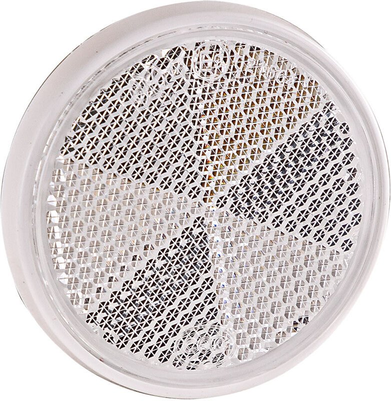 Dema - Anhänger pkw Traktor Reflektor Rückstrahler Katzenauge rund weiß selbstklebend