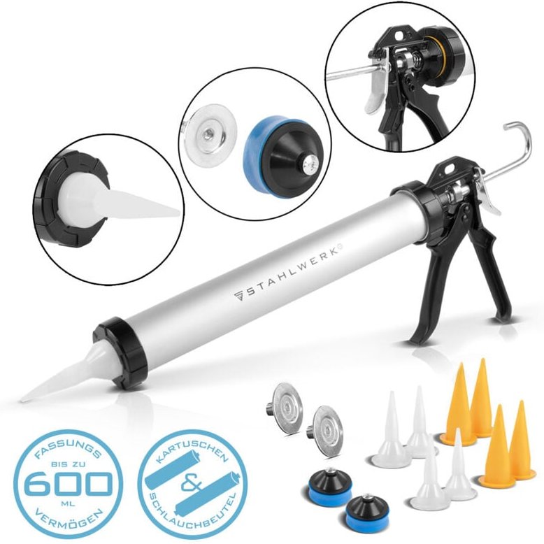 Stahlwerk - Silikonpistole SP-600 st 600 ml aus stabilem Aluminium