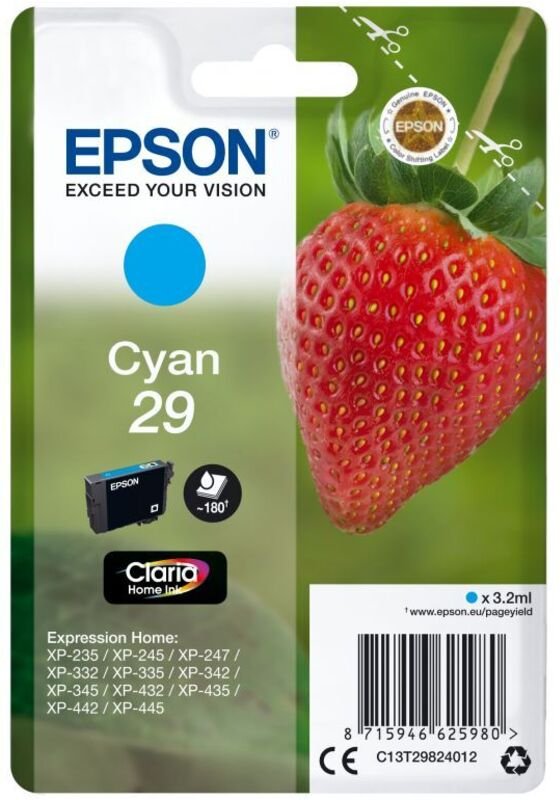 Epson Strawberry Singlepack Cyan 29 Claria Home Ink