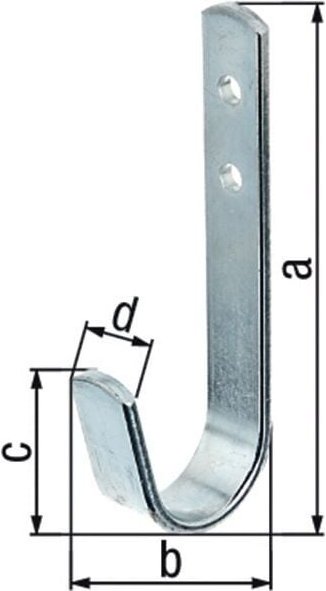 GAH - 802110 Wandhaken einfach Ausladung 30 mm Stahl verzinkt Höhe 90 mm