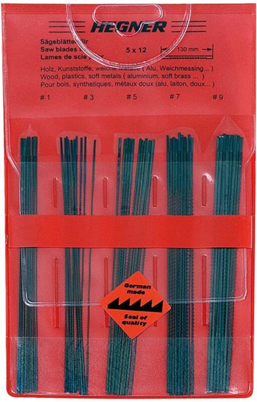 Laubsägeblätter 60-Stück für Holz, Kunststoffe und weiche Metalle - Hegner