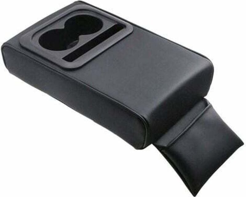 Auto-Armlehnenkissen, universelles Armlehnenkissen für die Mittelkonsole des Autos, PU-Leder-Memory-Schaum mit Getränkeh...