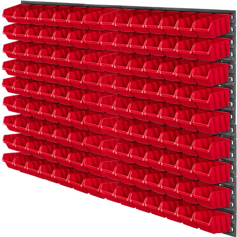 KADAX Werkstattwandregal, Werkstattregal für Garage, Rot, 126 Stück, 117x78 cm