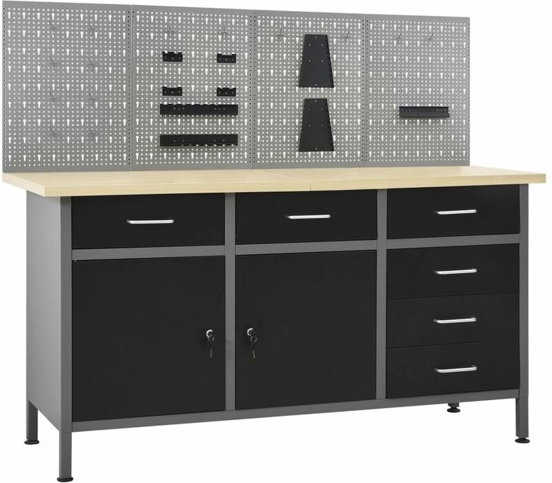 Vidaxl - Werkbank mit 4 Werkzeugwänden