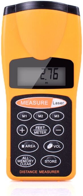 Multifunktionaler LCD-Ultraschall-Entfernungsmesser, Messentfernungsmesser mit Laserpointer, digitaler Entfernungsmesser...