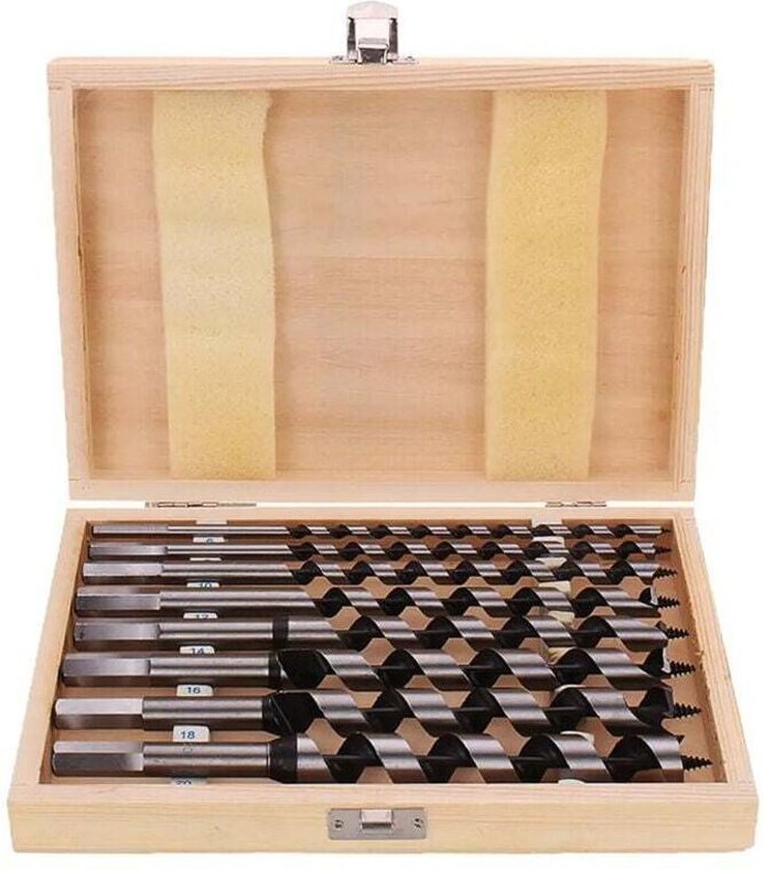 HSS-Spiralbohrer für Holz, 8-teiliges Set, Holzbohrer, Karbonstahl, Spiralbohrer für Holz, Länge 230 mm, Durchmesser 6 m...