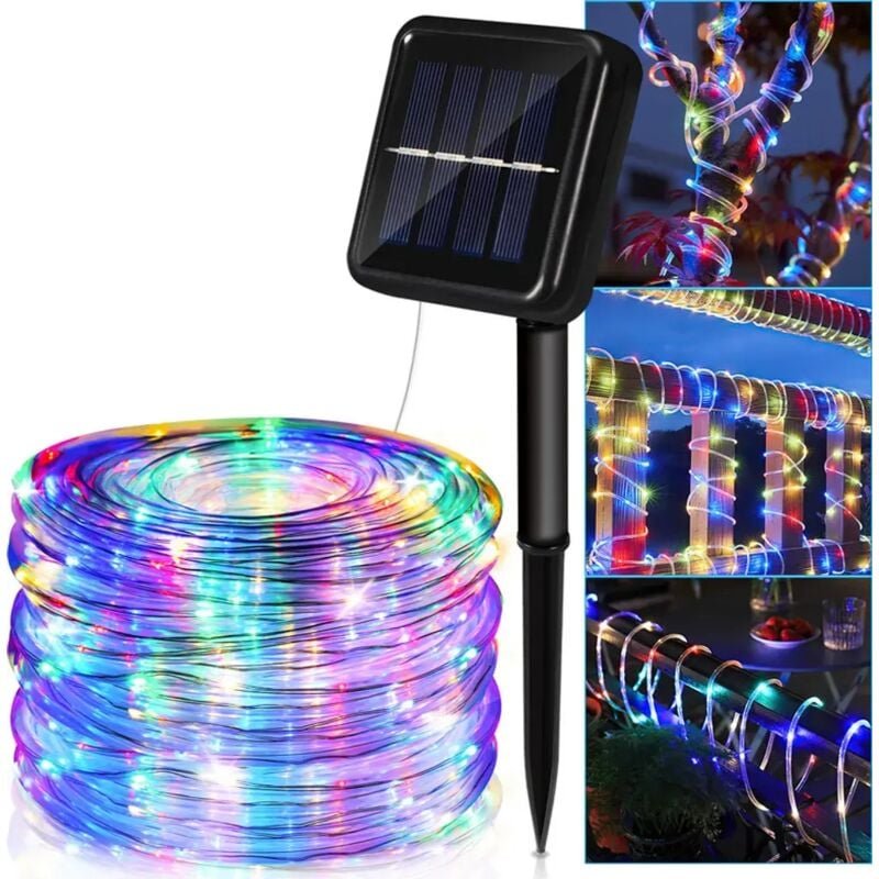 Kcvv - Solar Lichtleiter led Lichtleiter Lichterkette Außenlichtnetz rgb 22M