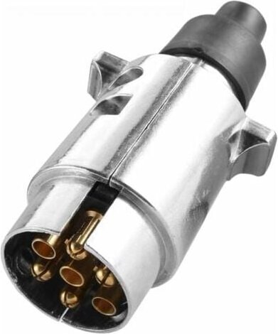 Thumbnail - 7-poliger Anhängerstecker aus Metall, 7-poliger männlicher wasserdichter Anhängerstecker aus Metall, 12-V-7-poliger Stec...
