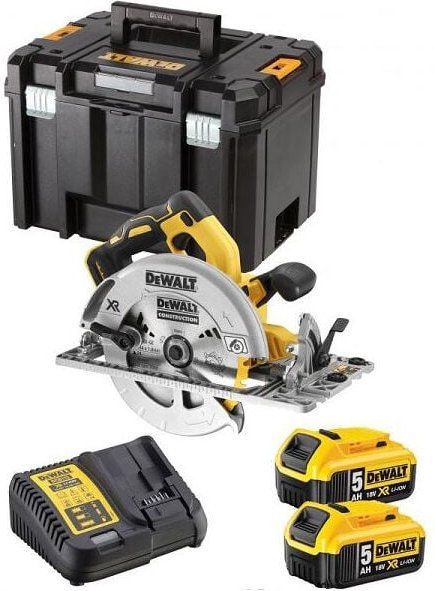 Thumbnail - Xr 5Ah 184 mm Handkreissäge + 2 Akkus + Tstak Box - DCS572P2-QW - Dewalt